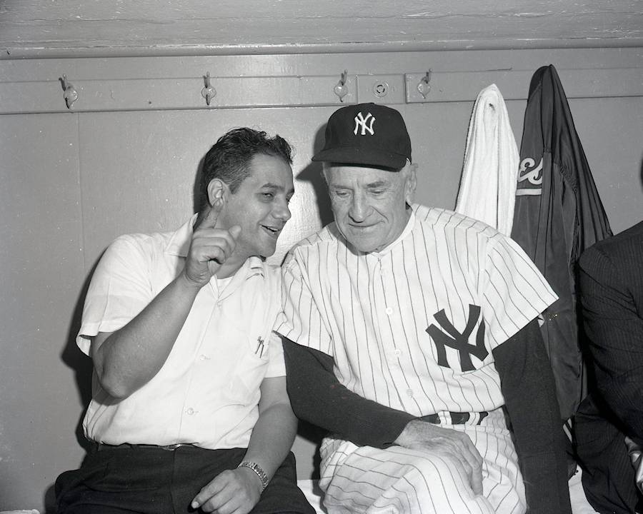 Lou Requena and Casey Stengel (Yankees)